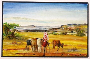 アフリカ人 Painting - アフリカからの地溝帯での牧畜